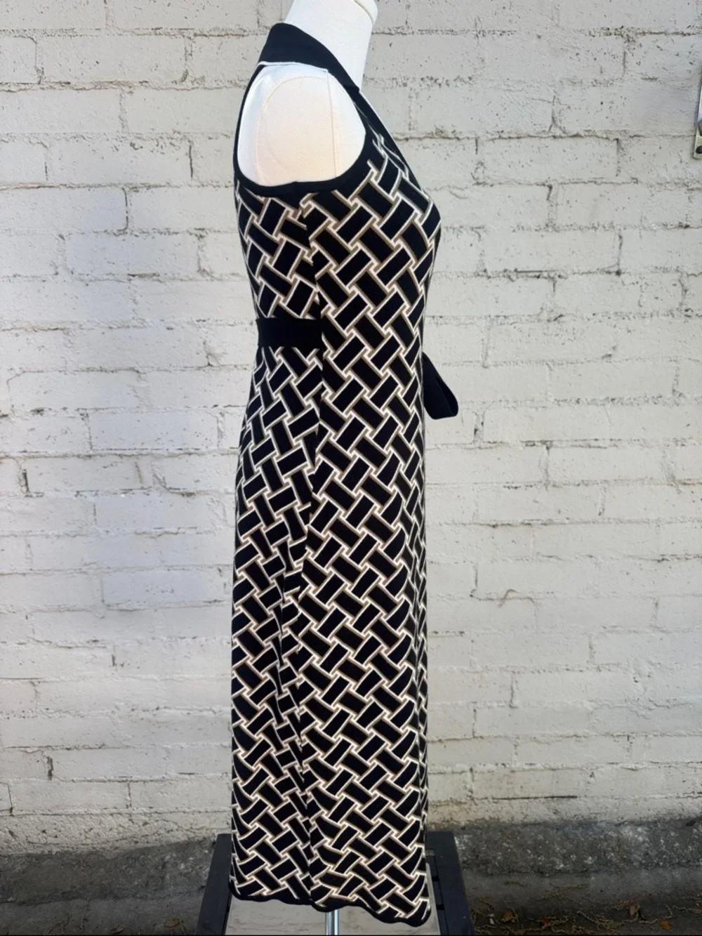 Diane Von Furstenberg x Target Geometric Knit Halter Wrap Midi Dress Size XXS - Picture 6 of 13